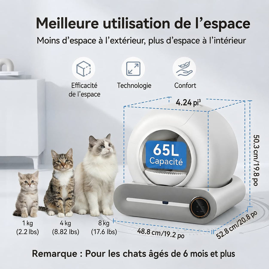 Bac à Litière Autonettoyant Intelligent pour Chat FeliCare™