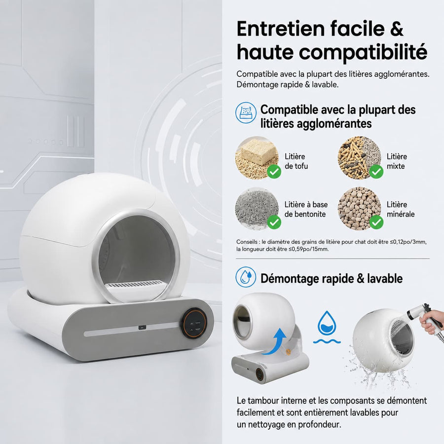 Bac à Litière Autonettoyant Intelligent pour Chat FeliCare™