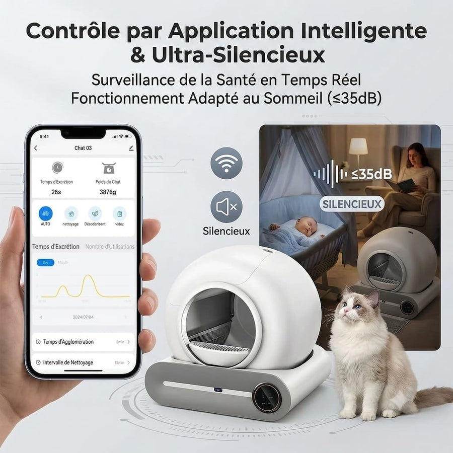 Bac à Litière Autonettoyant Intelligent pour Chat FeliCare™