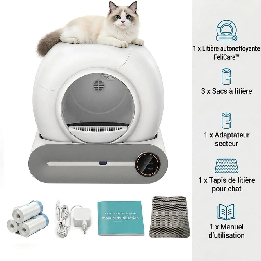 Bac à Litière Autonettoyant Intelligent pour Chat FeliCare™