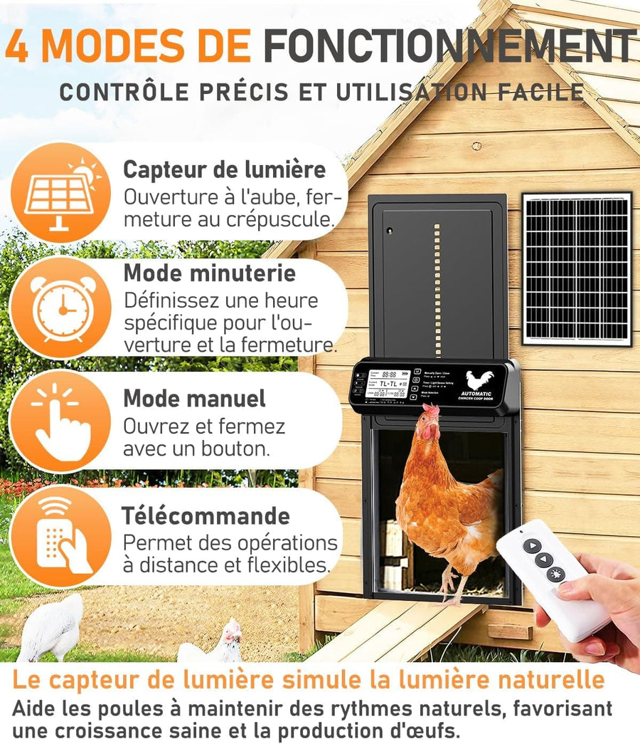 Porte Automatique Poulailler Solaire