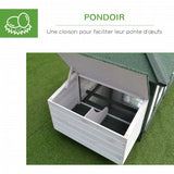 Poulailler Bois de Pin 1 à 2 Poules avec Enclos