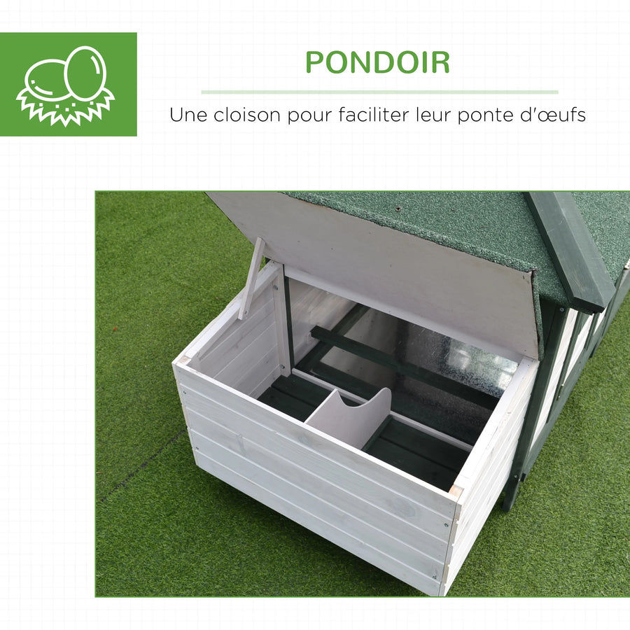 Poulailler Bois de Pin 1 à 2 Poules avec Enclos