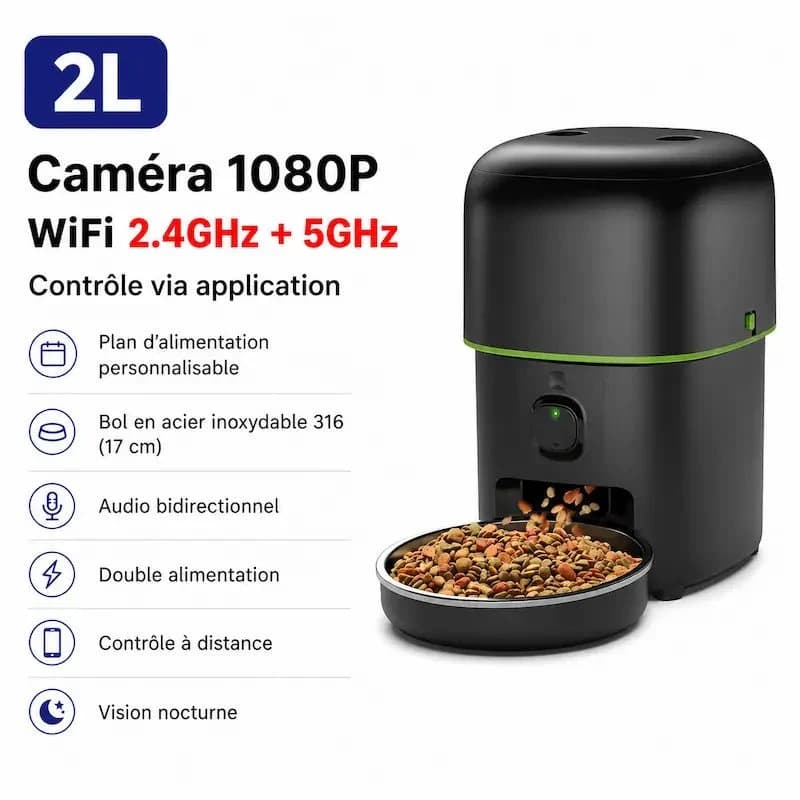 Distributeur de croquettes chat caméra intelligente - Zéro stress | FeliCare™